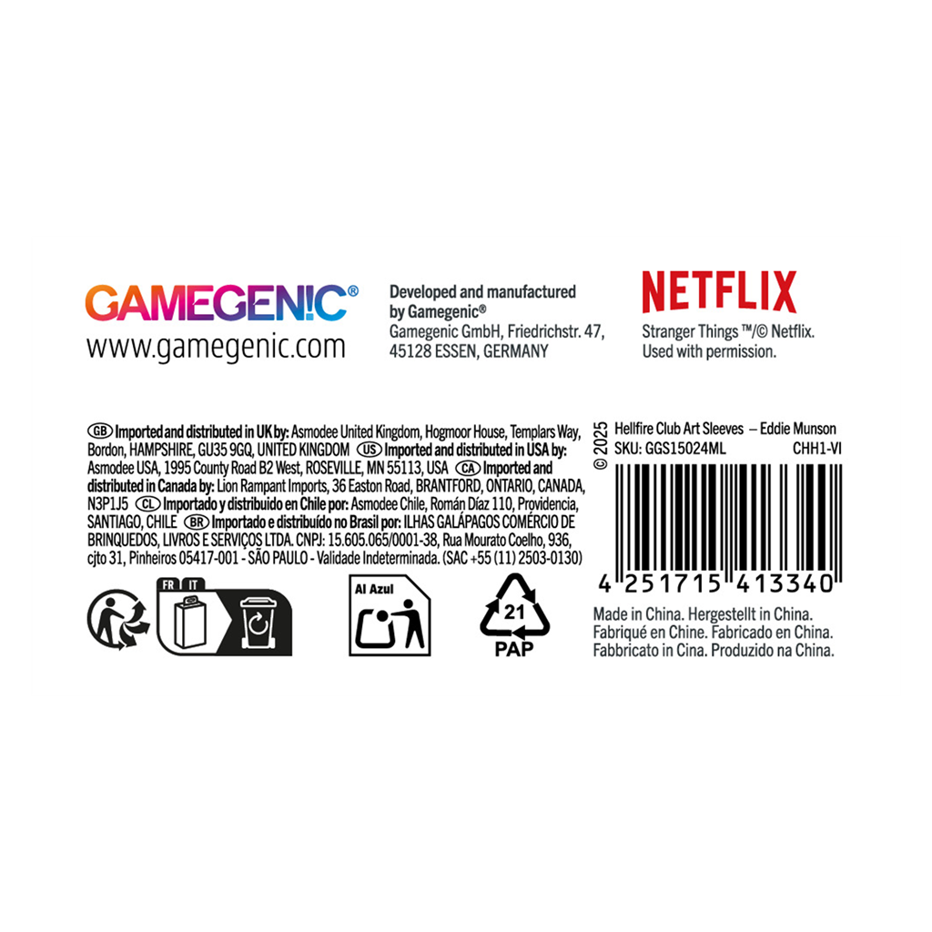 ST: Hellfire Club Art Sleeves Eddie Munson