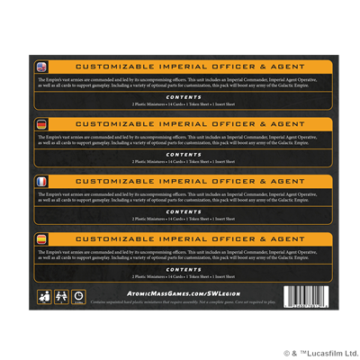 SW Legión: Customizable Imperial Officer & Agent